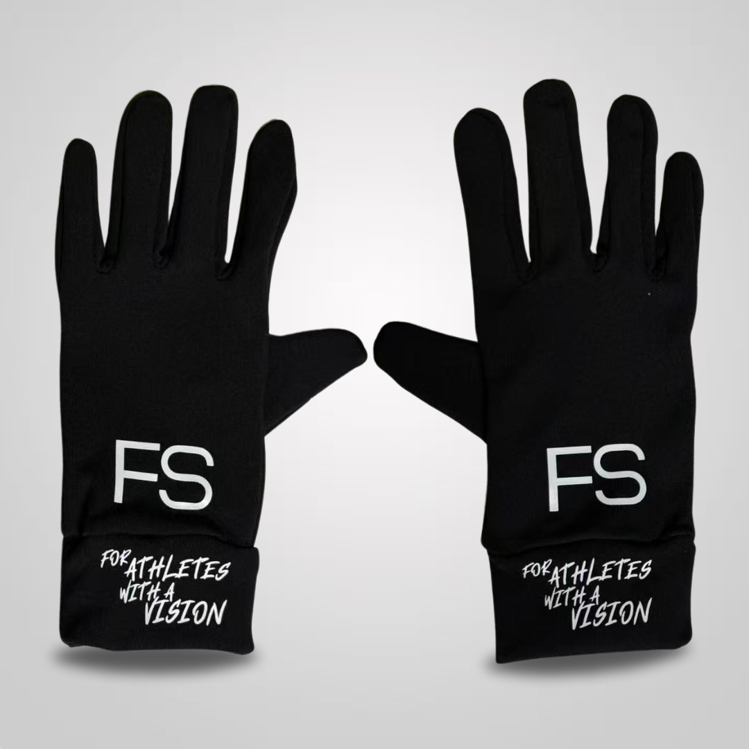 Bild von FS Hanschuhen in Schwarz- FS Logo auf dem Handrücken,Am Handgelenk oben Schrift: For Athletes with a Vision